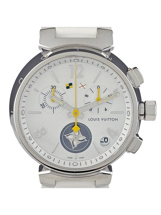 Louis Vuitton Tumble Watch SS Rubber Quartz White
